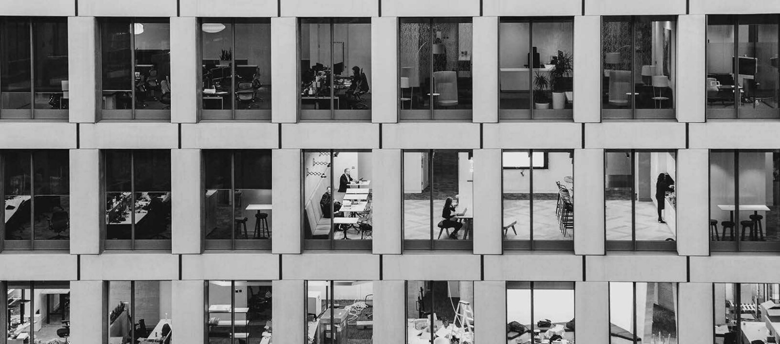 Windows on the side of an office building