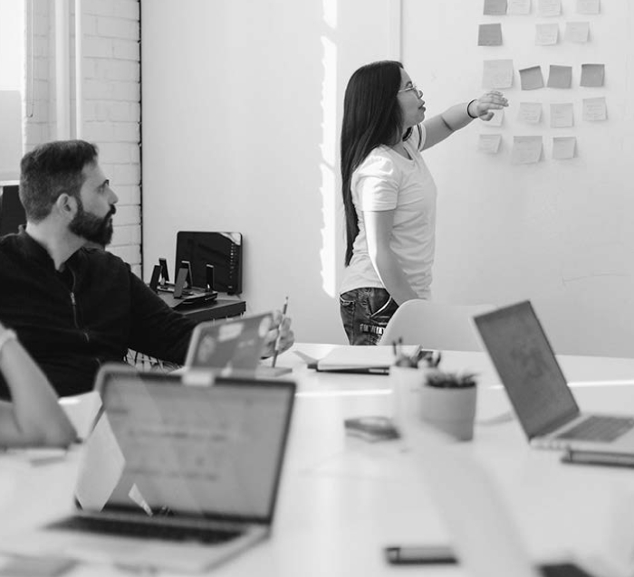 Woman giving a presentation