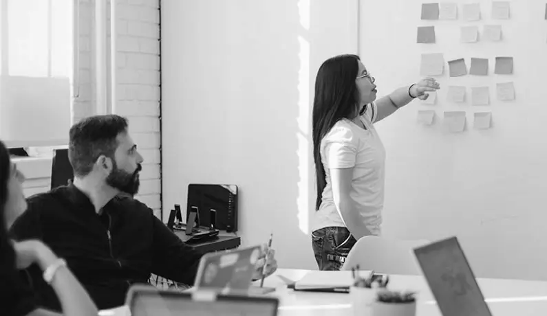 Woman giving a presentation