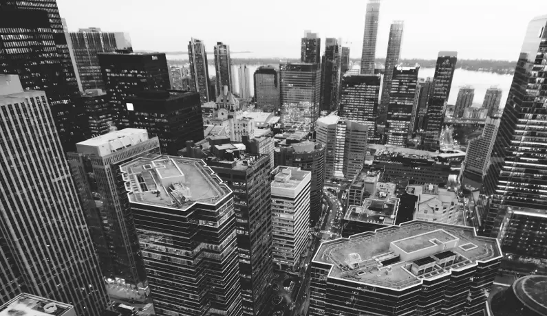 Birds eye view of city