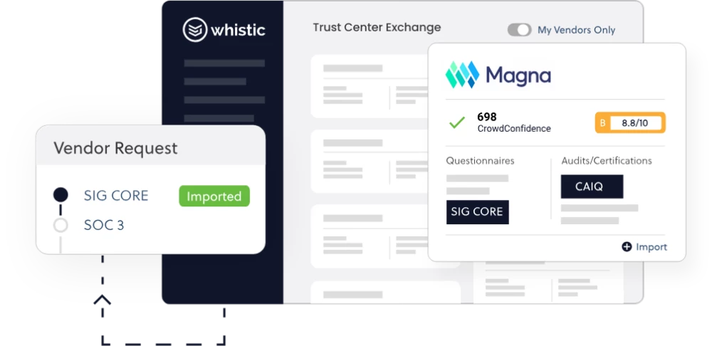 Vendor Request in Trust Center Exchange