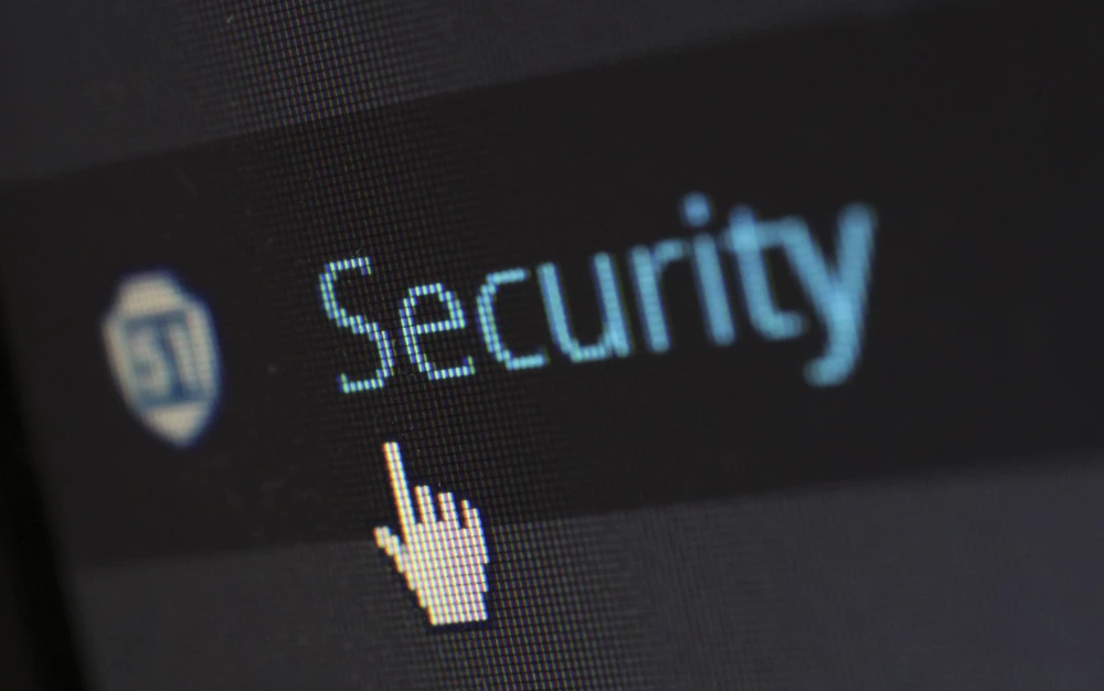 An image with text Security